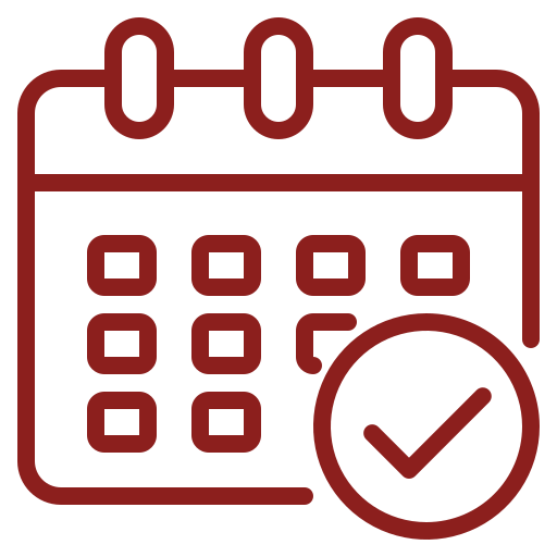 Rød kalender - ikon til depositumsgaranti